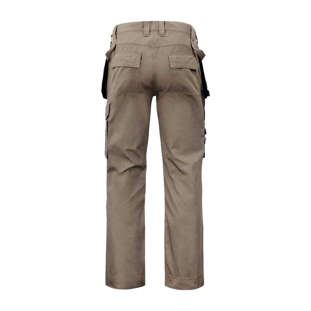Khaki Green - Back - Projob Mens Prio Reflective Detail Work Trousers