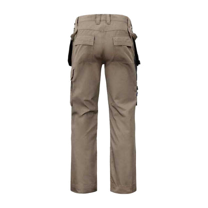 Khaki Green - Back - Projob Mens Prio Reflective Detail Work Trousers