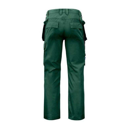 Forest Green - Back - Projob Mens Prio Reflective Detail Work Trousers