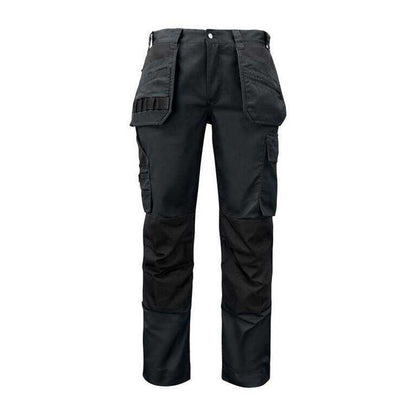 Black - Front - Projob Mens Prio Reflective Detail Work Trousers