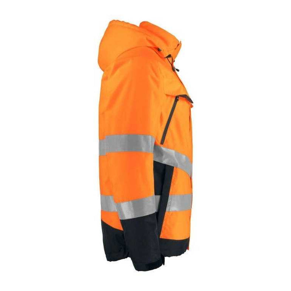 Orange-Black - Lifestyle - Projob Mens Prio 6441 High-Vis Padded Safety Work Jacket