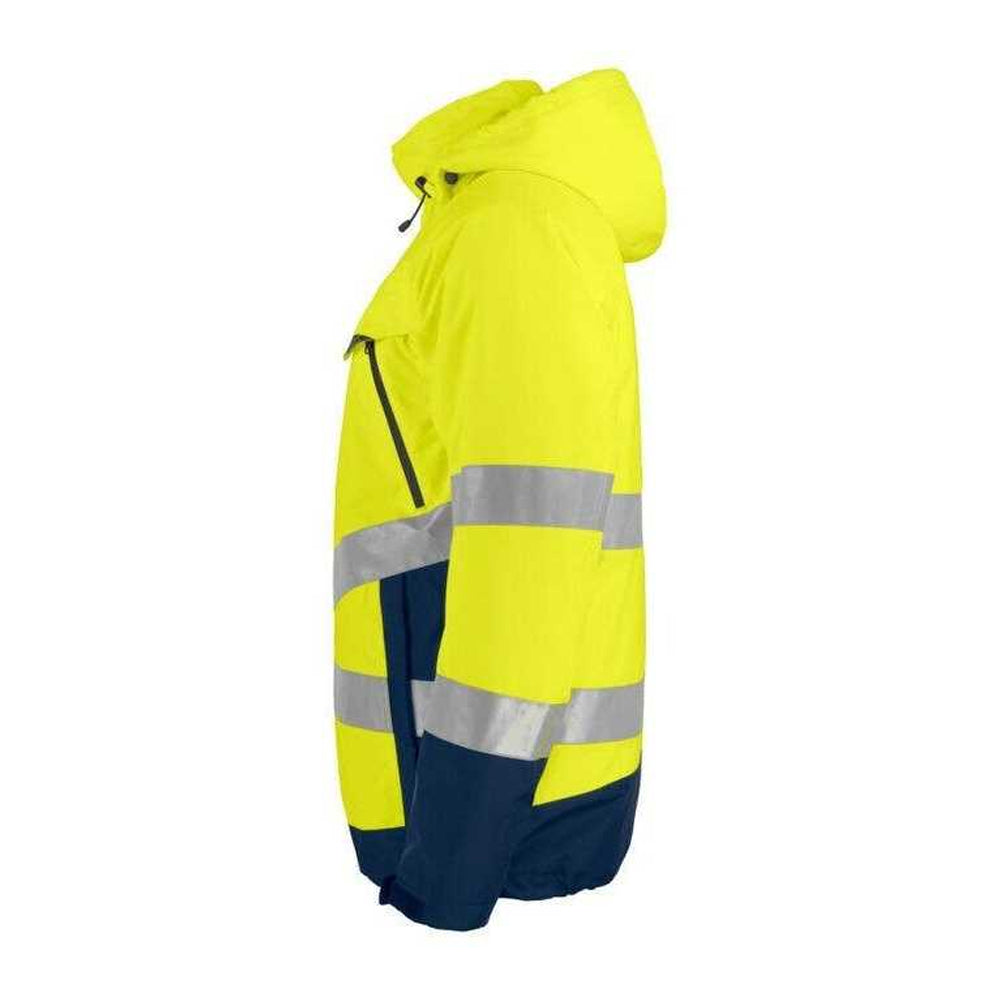 Yellow-Navy - Side - Projob Mens Prio 6441 High-Vis Padded Safety Work Jacket