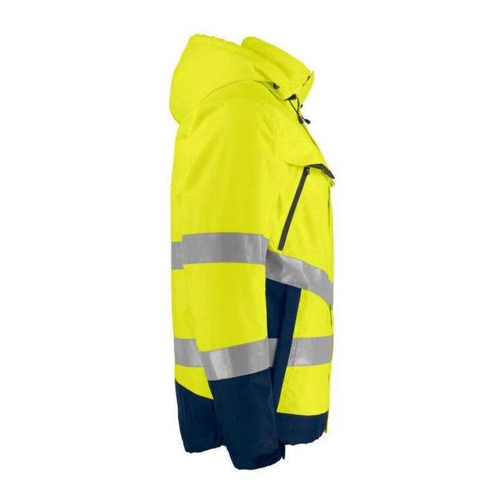 Yellow-Navy - Lifestyle - Projob Mens Prio 6441 High-Vis Padded Safety Work Jacket