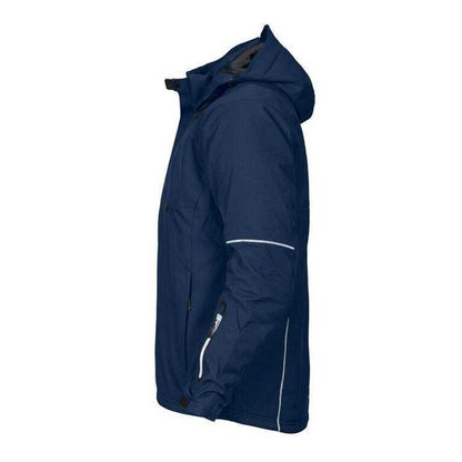 Navy - Side - Projob Mens 3407 Padded Jacket