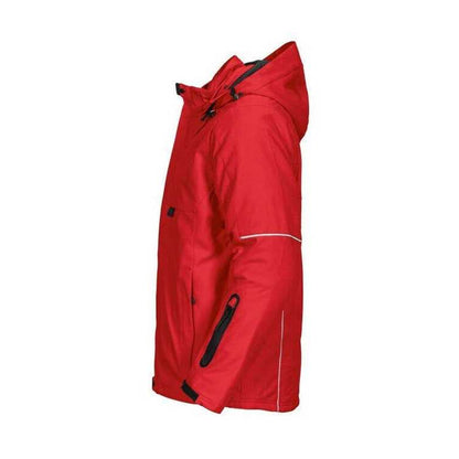 Red - Side - Projob Mens 3407 Padded Jacket
