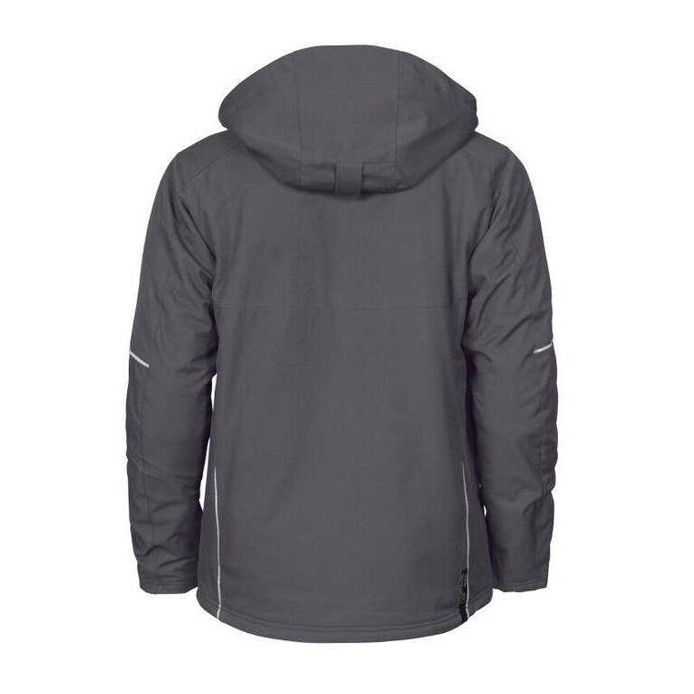 Grey - Back - Projob Mens 3407 Padded Jacket
