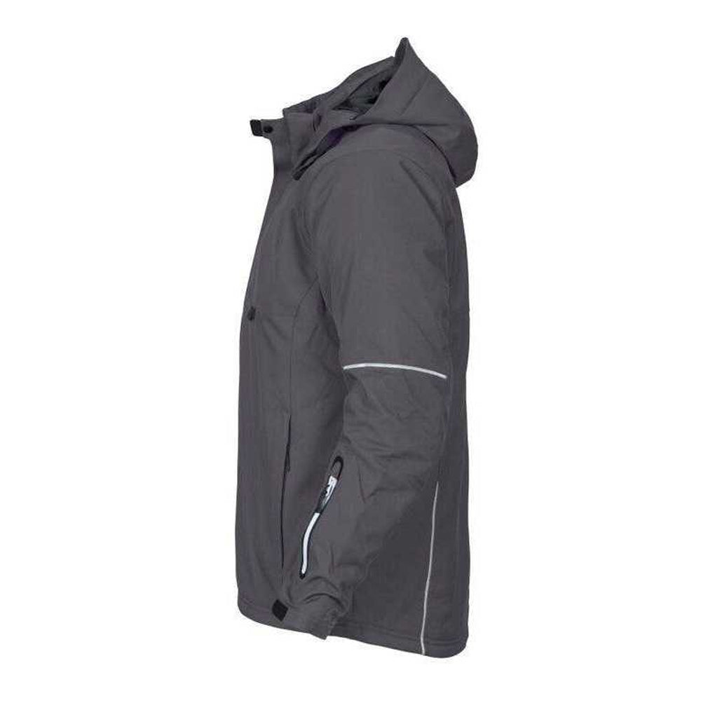 Grey - Side - Projob Mens 3407 Padded Jacket
