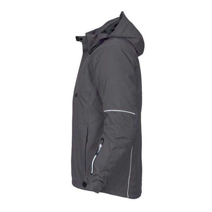 Grey - Side - Projob Mens 3407 Padded Jacket