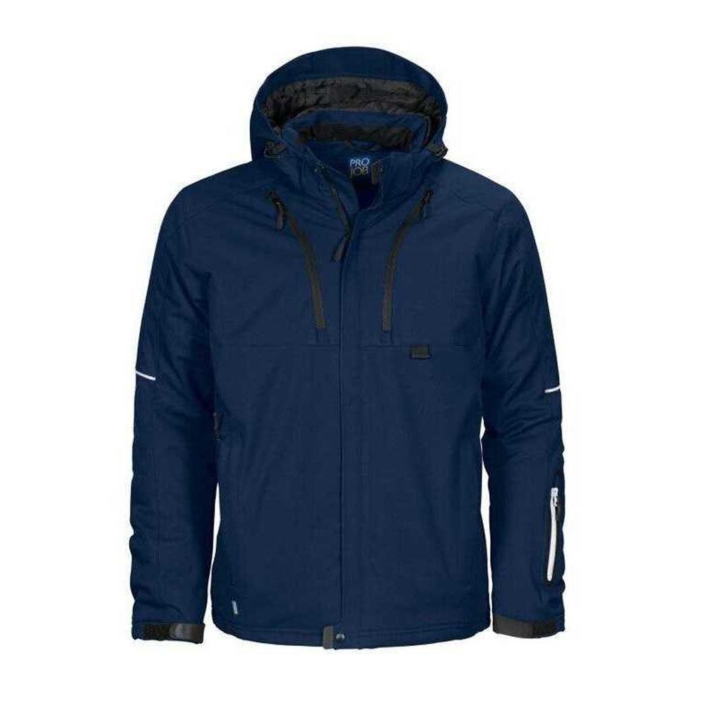 Navy - Front - Projob Mens 3407 Padded Jacket