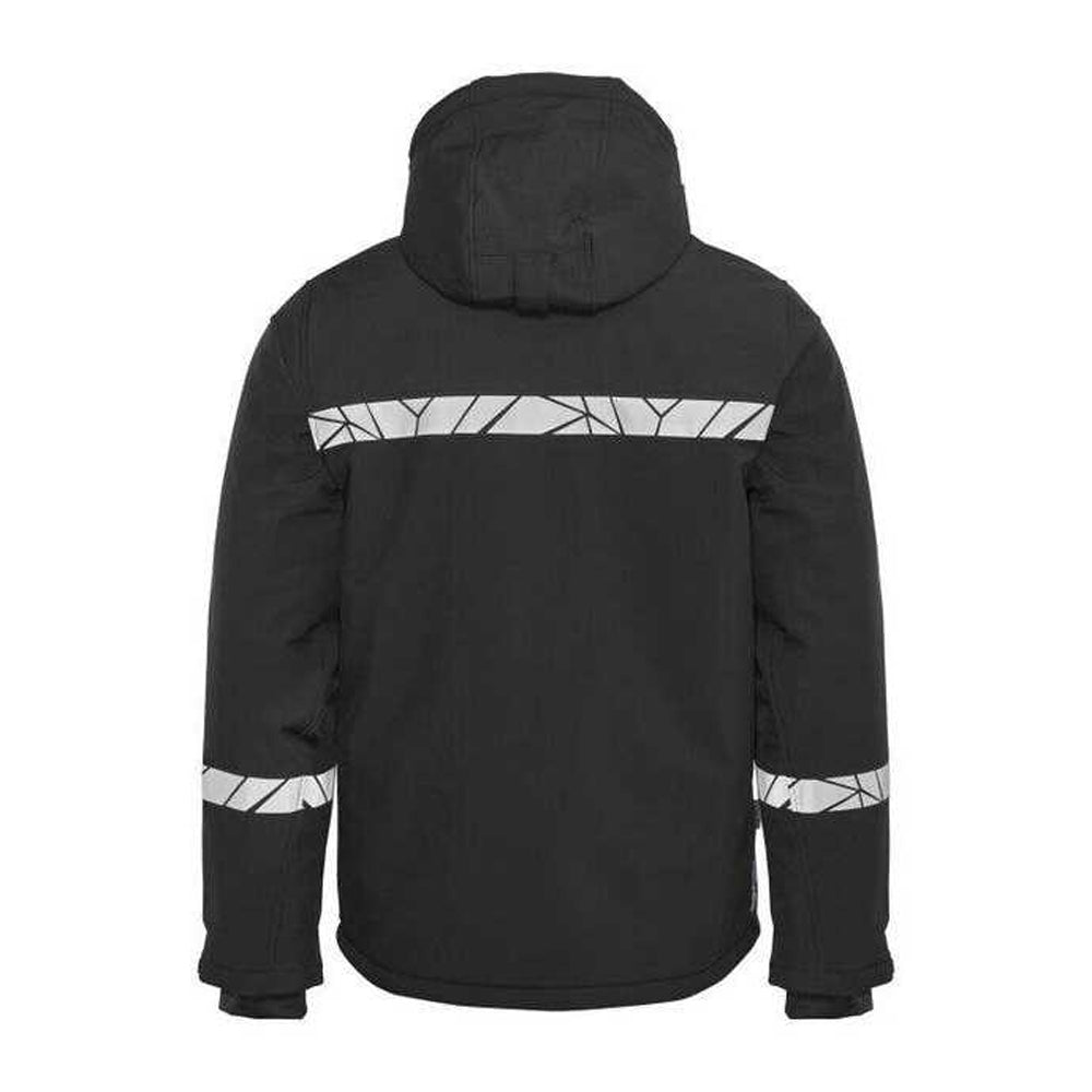 Black - Back - Projob Mens Progression 7415 Padded Work Jacket