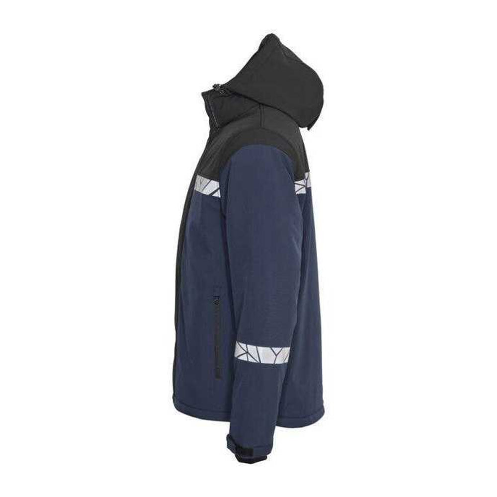 Navy-Black - Side - Projob Mens Progression 7415 Padded Work Jacket