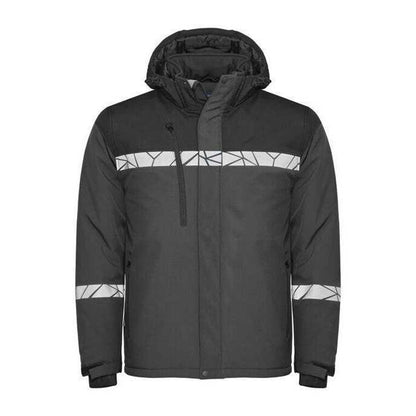 Grey-Black - Front - Projob Mens Progression 7415 Padded Work Jacket