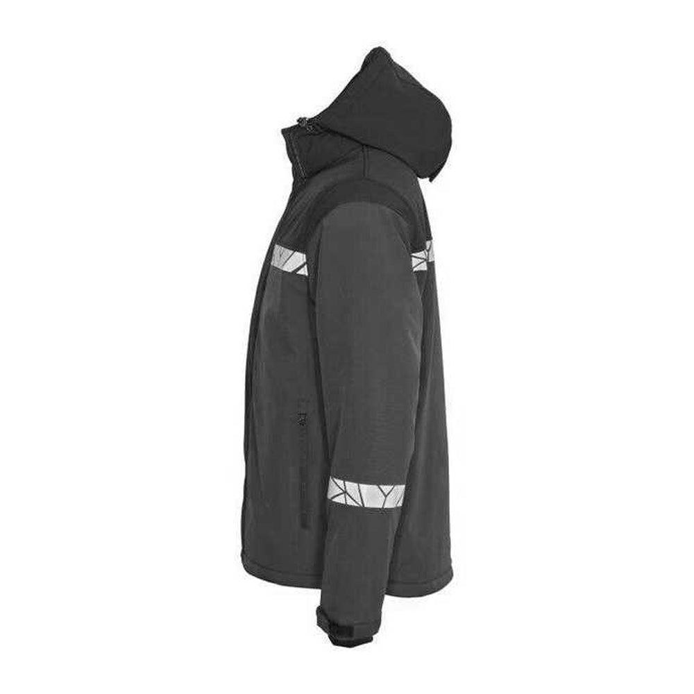 Grey-Black - Side - Projob Mens Progression 7415 Padded Work Jacket