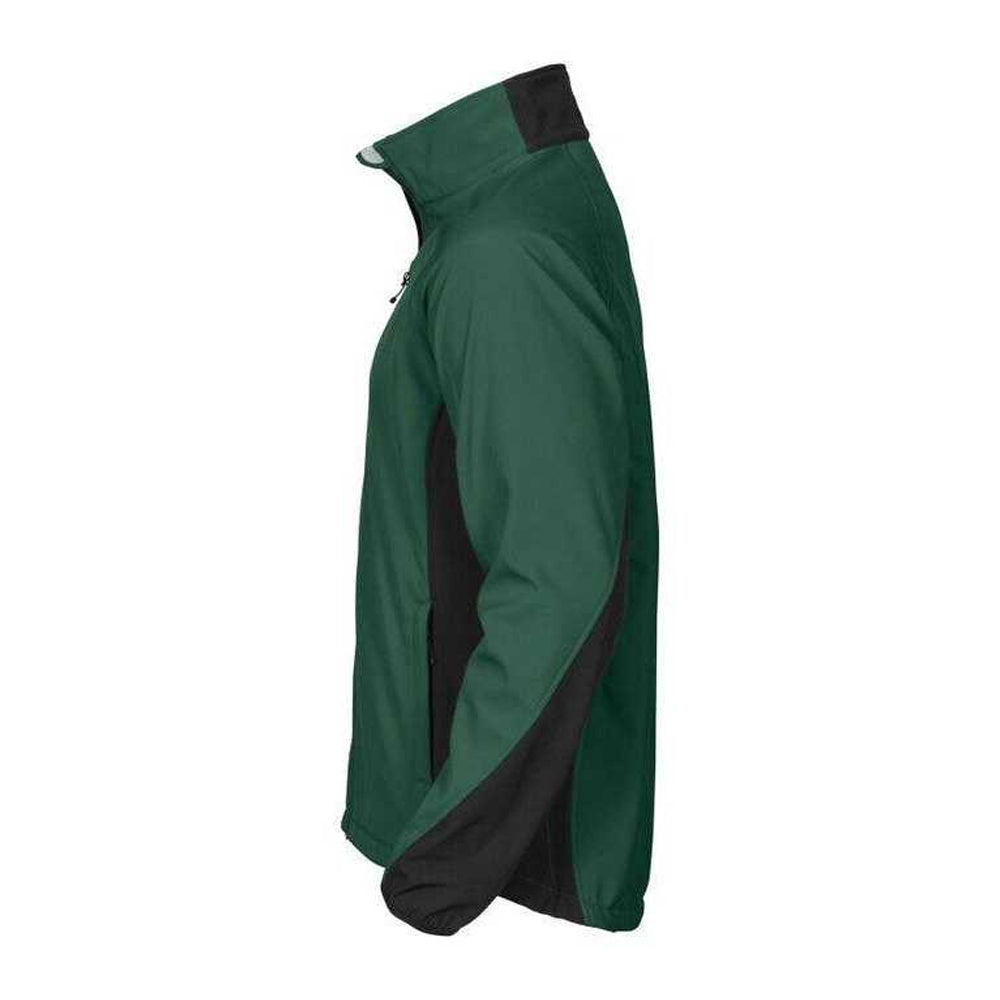 Forest Green - Side - Projob Mens Prio 2422 Soft Shell Jacket