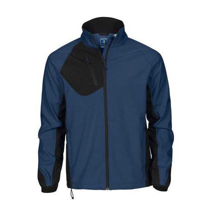 Navy - Front - Projob Mens Prio 2422 Soft Shell Jacket
