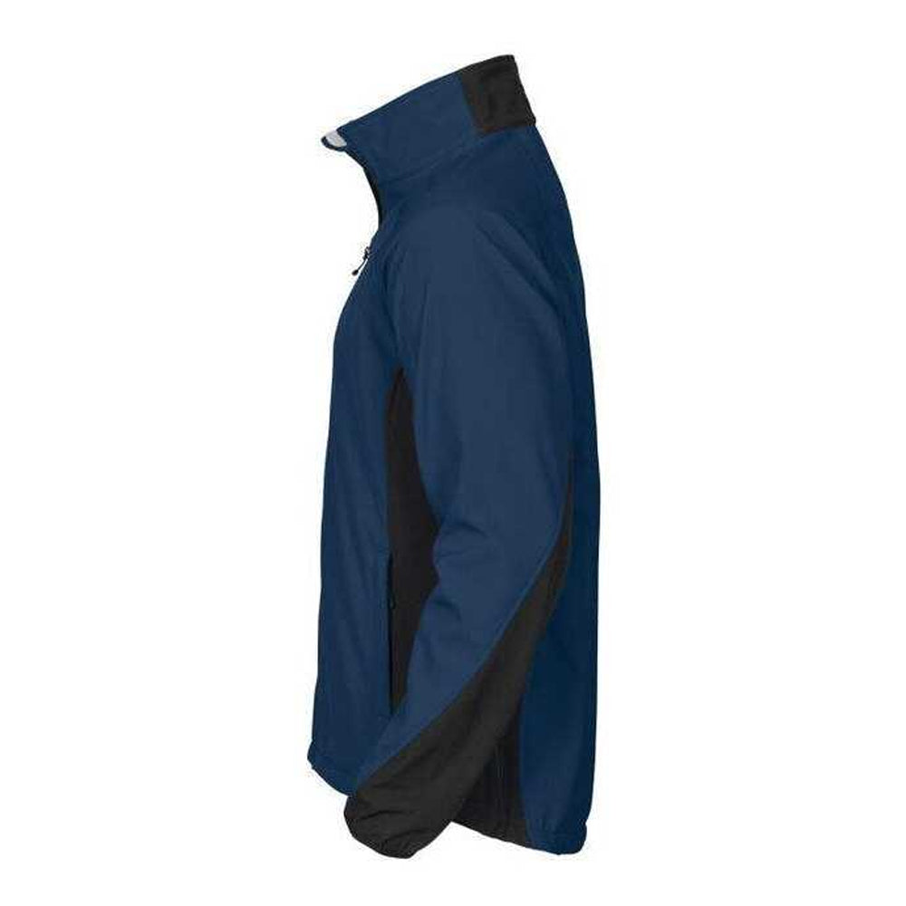 Navy - Side - Projob Mens Prio 2422 Soft Shell Jacket