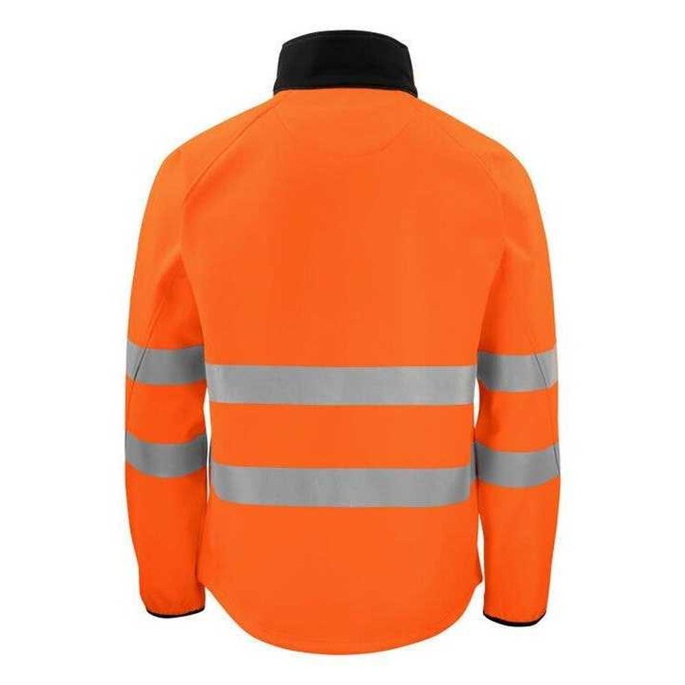 Orange-Black - Back - Projob Mens Prio 6432 Soft Shell Jacket