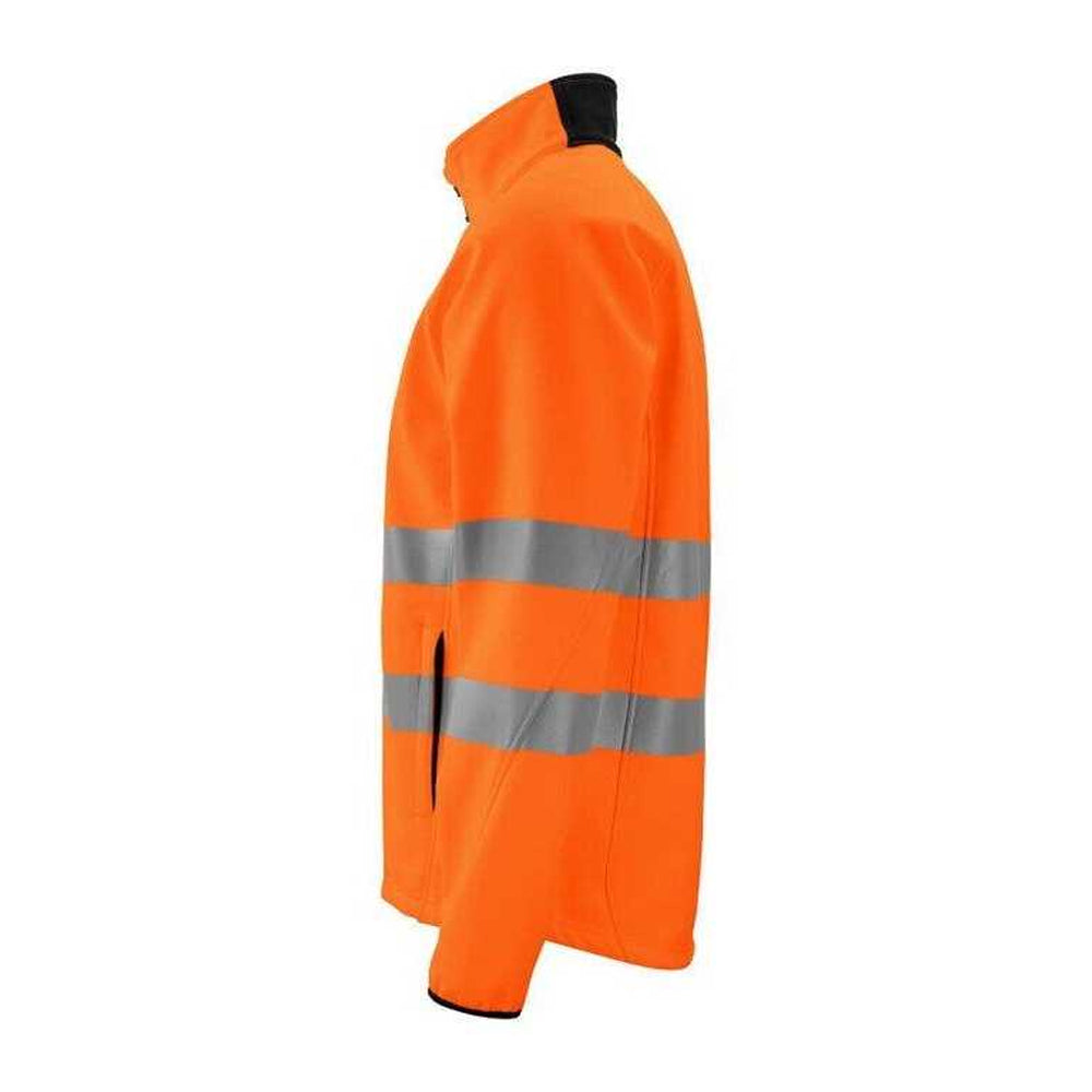 Orange-Black - Side - Projob Mens Prio 6432 Soft Shell Jacket