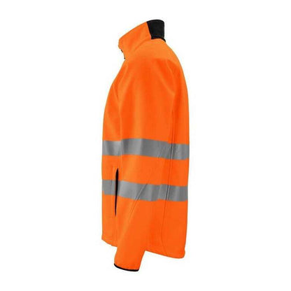 Orange-Black - Side - Projob Mens Prio 6432 Soft Shell Jacket