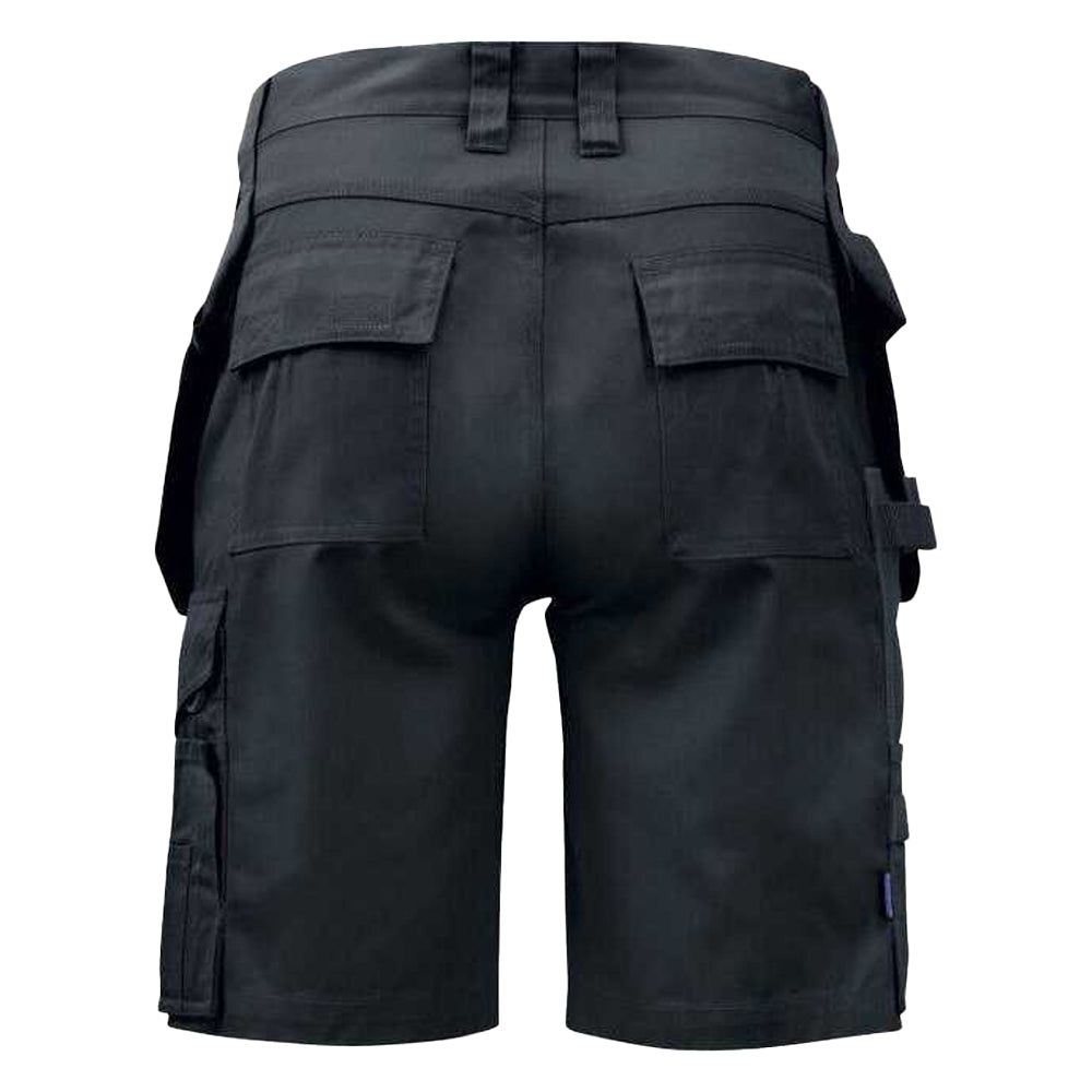 Black - Back - Projob Mens Prio 5535 Work Shorts