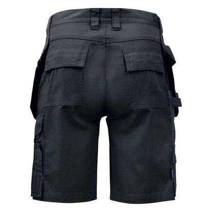 Black - Back - Projob Mens Prio 5535 Work Shorts