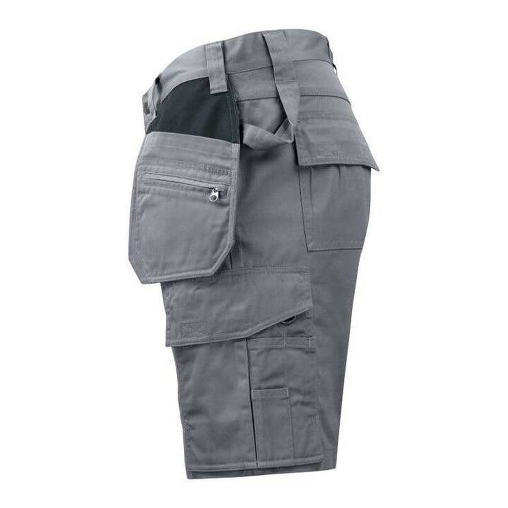 Grey - Side - Projob Mens Prio 5535 Work Shorts