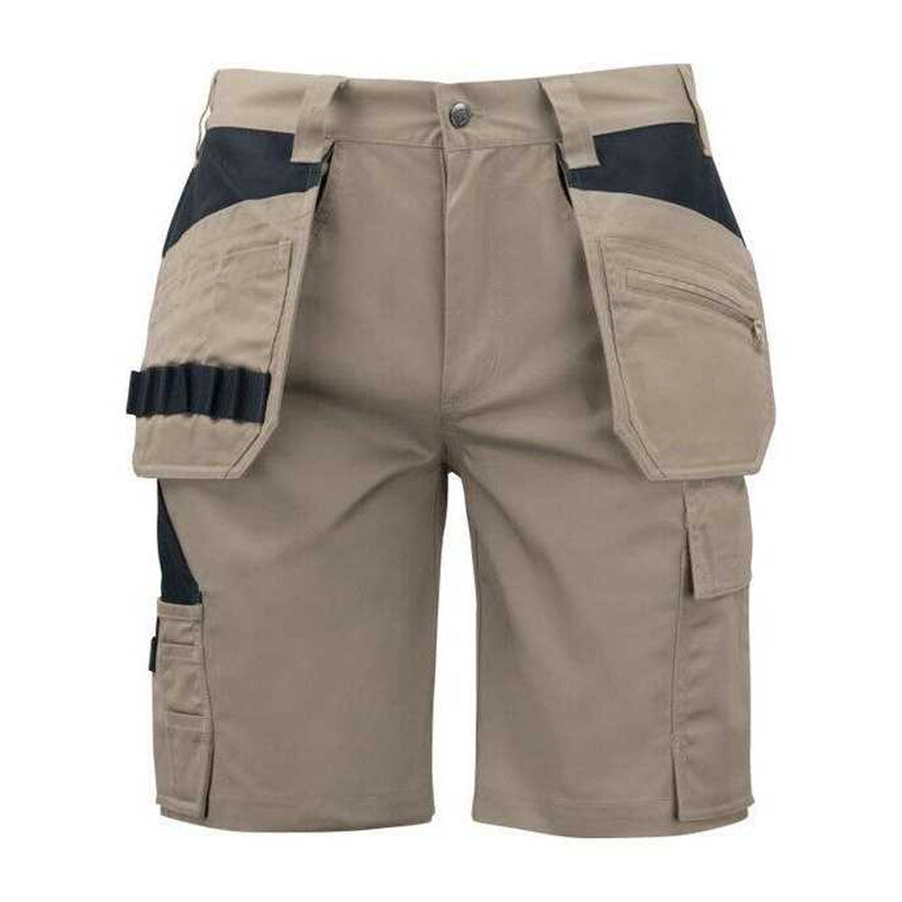 Khaki - Front - Projob Mens Prio 5535 Work Shorts