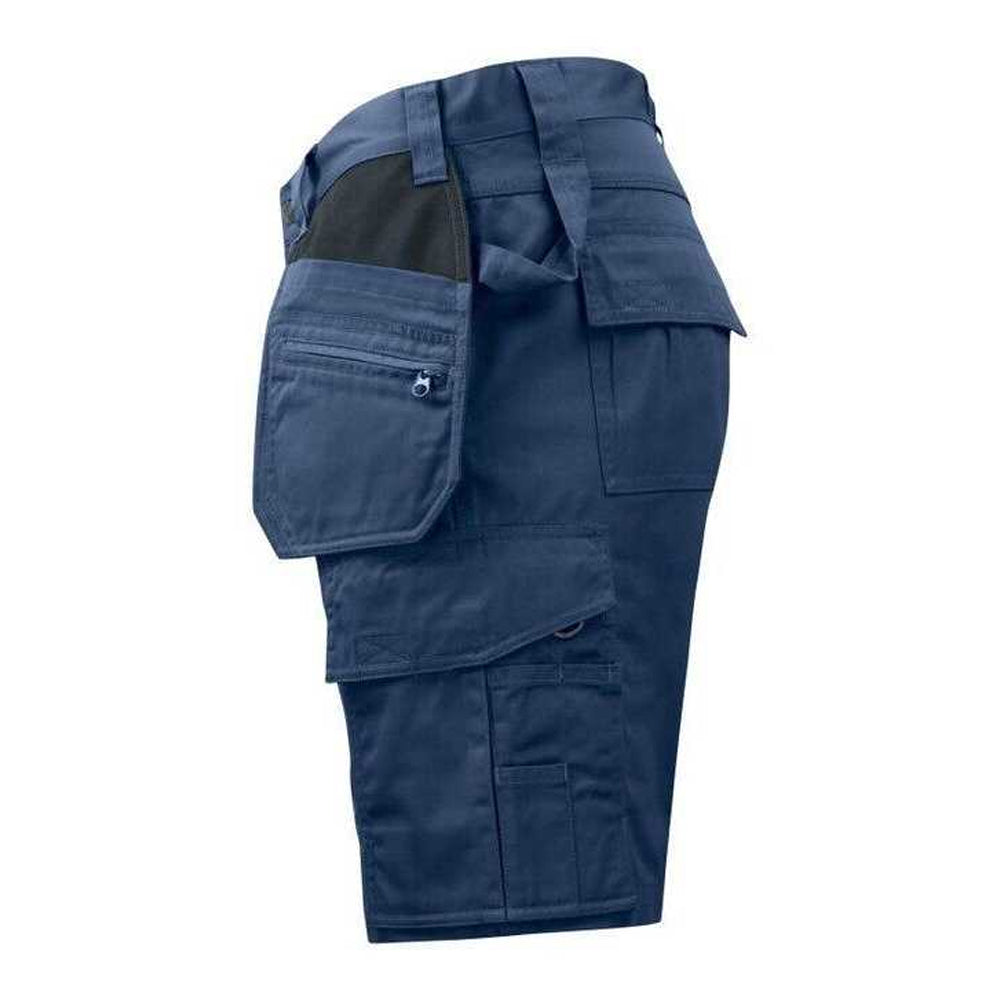 Navy - Side - Projob Mens Prio 5535 Work Shorts