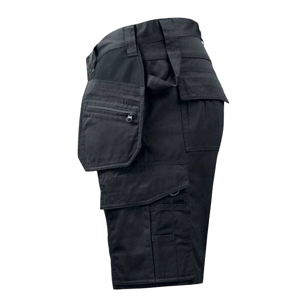 Black - Side - Projob Mens Prio 5535 Work Shorts