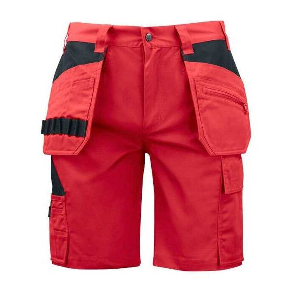 Red - Front - Projob Mens Prio 5535 Work Shorts