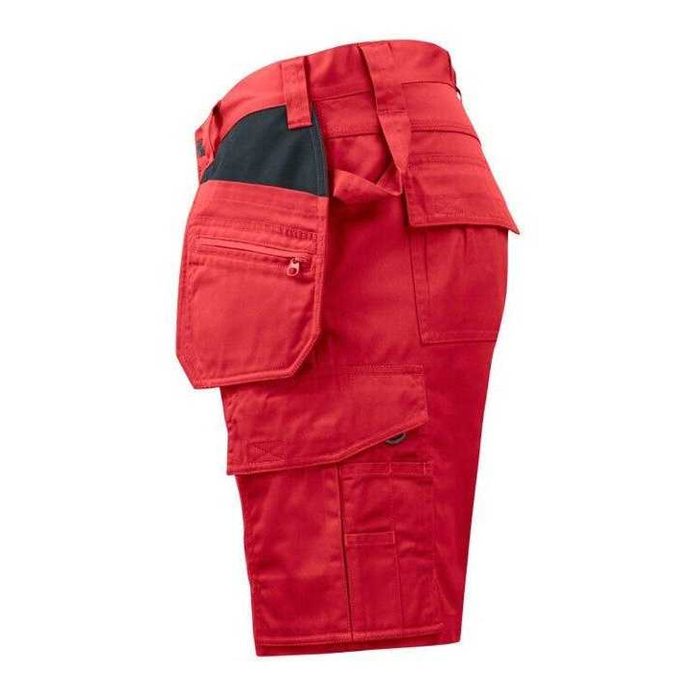 Red - Side - Projob Mens Prio 5535 Work Shorts