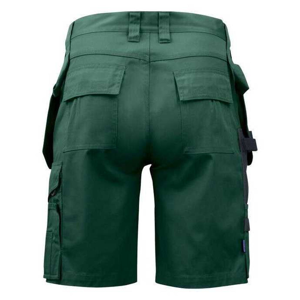 Forest Green - Back - Projob Mens Prio 5535 Work Shorts