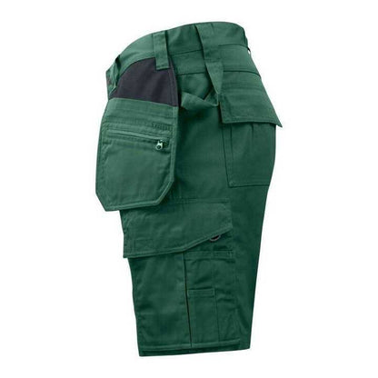 Forest Green - Side - Projob Mens Prio 5535 Work Shorts