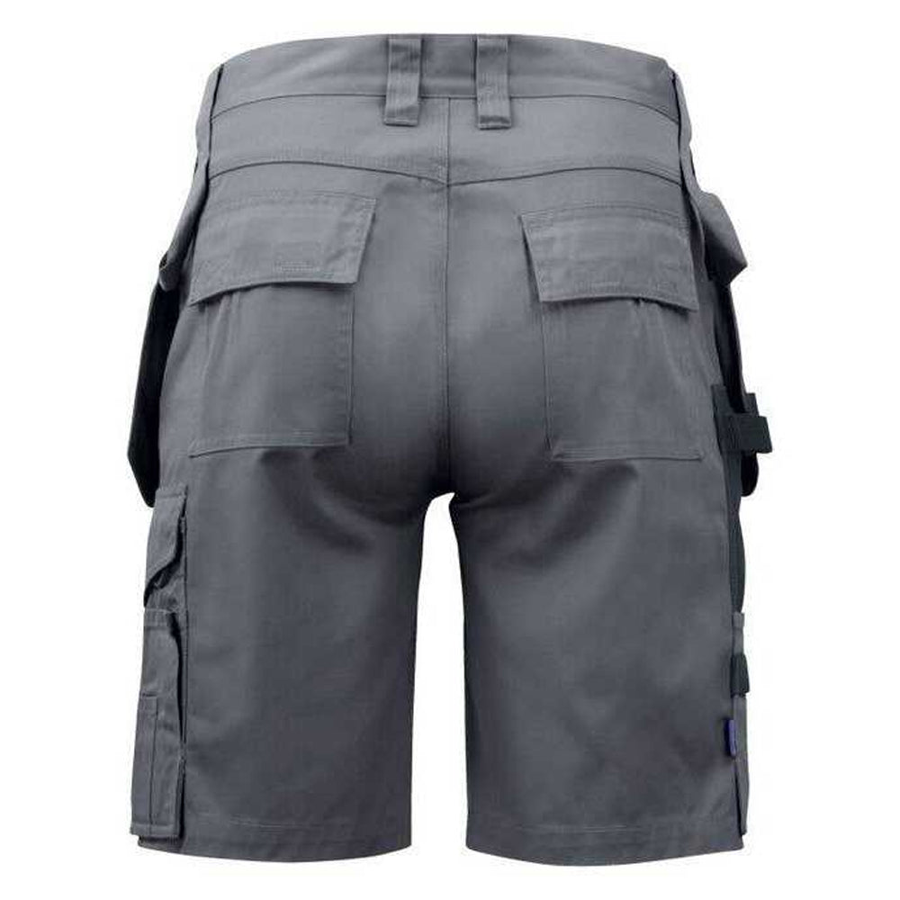 Grey - Back - Projob Mens Prio 5535 Work Shorts