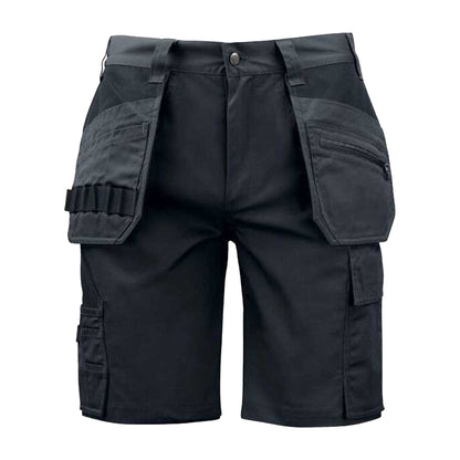 Black - Front - Projob Mens Prio 5535 Work Shorts