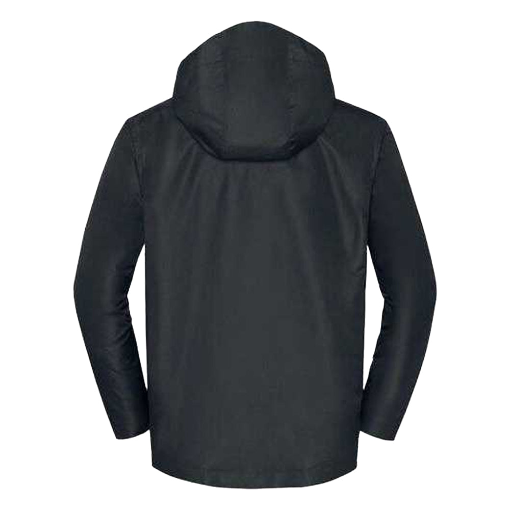 Black - Back - Russell Mens Essential Waterproof Hooded Jacket