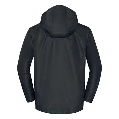 Black - Back - Russell Mens Essential Waterproof Hooded Jacket