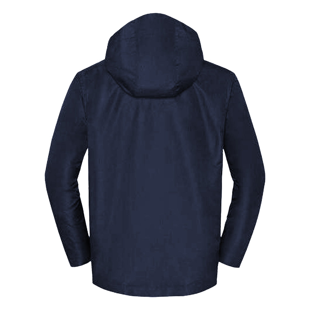 French Navy - Back - Russell Mens Essential Waterproof Hooded Jacket