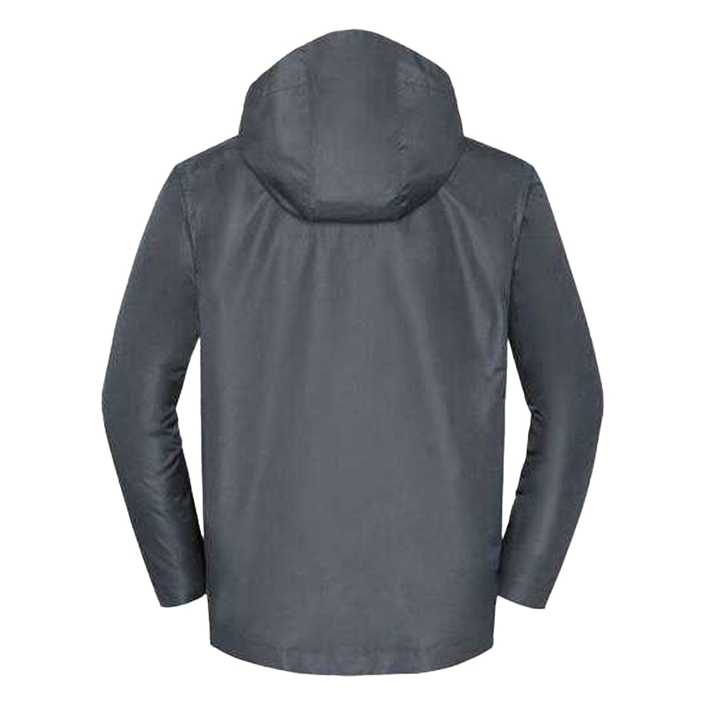 Iron Grey - Back - Russell Mens Essential Waterproof Hooded Jacket