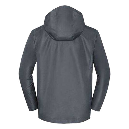 Iron Grey - Back - Russell Mens Essential Waterproof Hooded Jacket