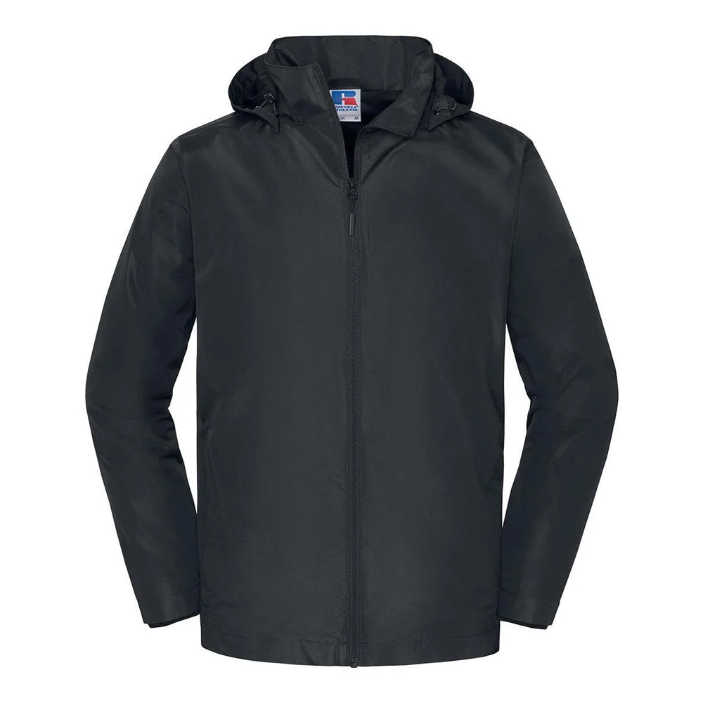Black - Front - Russell Mens Essential Waterproof Hooded Jacket