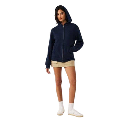 Navy - Side - Bella + Canvas Mens Heavyweight Full Zip Hoodie