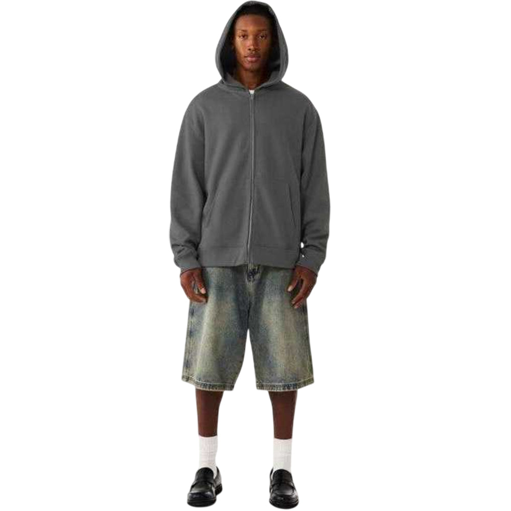 Asphalt - Side - Bella + Canvas Mens Heavyweight Full Zip Hoodie