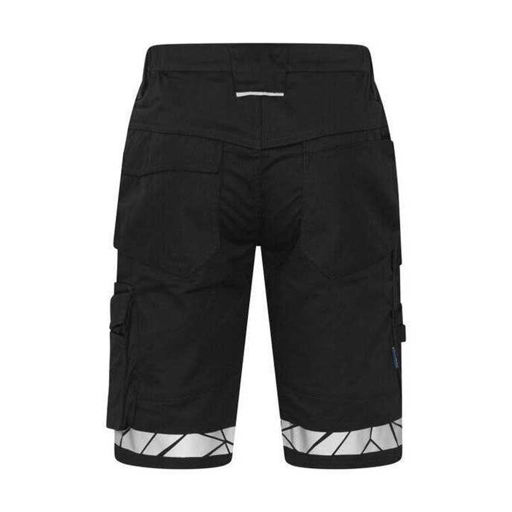 Black - Back - Projob Mens Progression 7510 Work Shorts