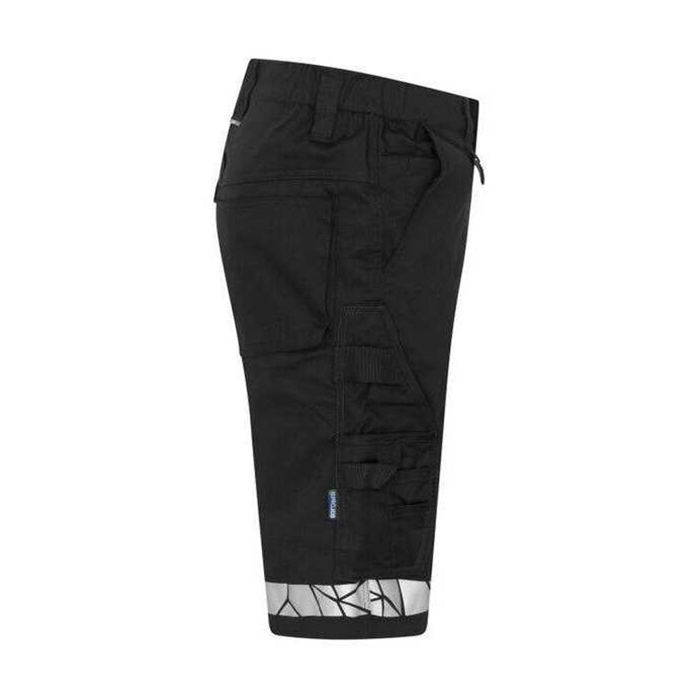 Black - Side - Projob Mens Progression 7510 Work Shorts