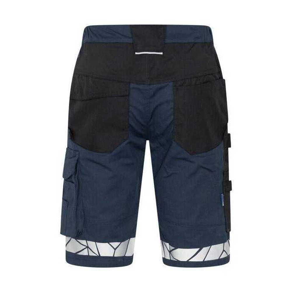 Navy-Black - Back - Projob Mens Progression 7510 Work Shorts