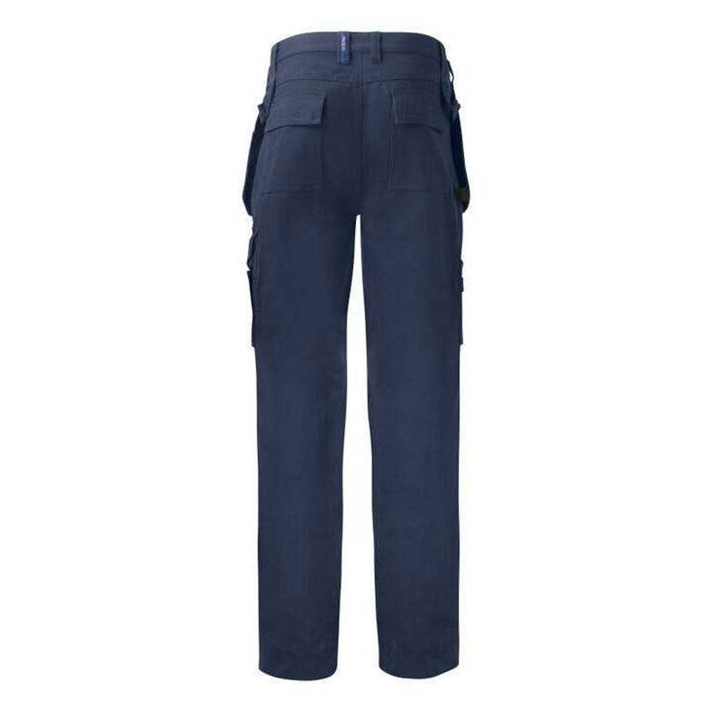 Navy - Back - Projob Mens Prio 5530 Cotton Work Trousers