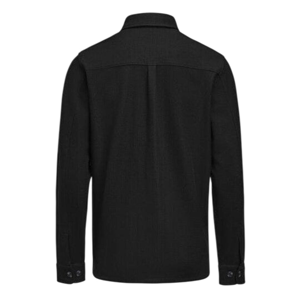 Black - Back - James Harvest Mens Hicksville Long-Sleeved Overshirt