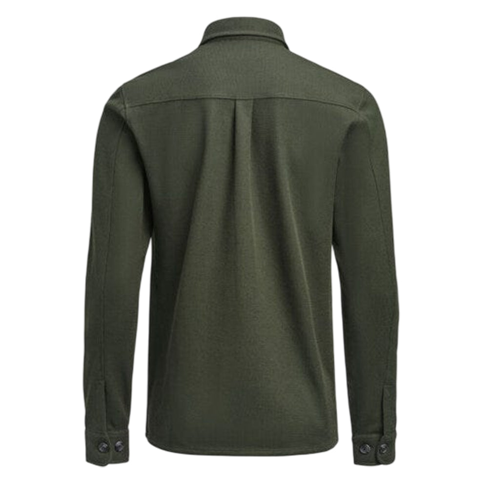Pine Green - Back - James Harvest Mens Hicksville Long-Sleeved Overshirt