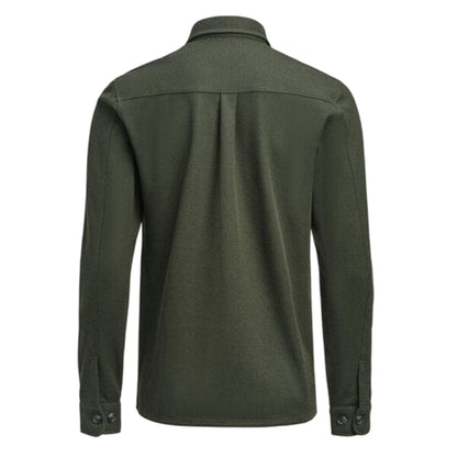 Pine Green - Back - James Harvest Mens Hicksville Long-Sleeved Overshirt